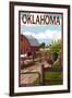 Oklahoma - Barnyard Scene-Lantern Press-Framed Art Print