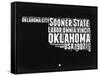 Oklahoma Black and White Map-NaxArt-Framed Stretched Canvas