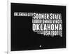 Oklahoma Black and White Map-NaxArt-Framed Art Print