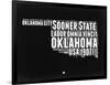 Oklahoma Black and White Map-NaxArt-Framed Art Print