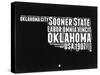 Oklahoma Black and White Map-NaxArt-Stretched Canvas