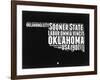 Oklahoma Black and White Map-NaxArt-Framed Art Print