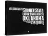 Oklahoma Black and White Map-NaxArt-Stretched Canvas