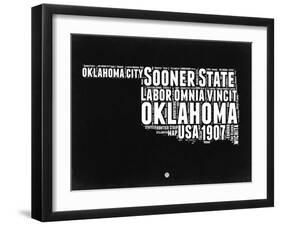 Oklahoma Black and White Map-NaxArt-Framed Art Print