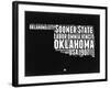 Oklahoma Black and White Map-NaxArt-Framed Art Print