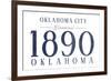 Oklahoma City, Oklahoma - Established Date (Blue)-Lantern Press-Framed Premium Giclee Print