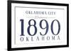 Oklahoma City, Oklahoma - Established Date (Blue)-Lantern Press-Framed Premium Giclee Print