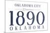 Oklahoma City, Oklahoma - Established Date (Blue)-Lantern Press-Mounted Premium Giclee Print