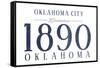 Oklahoma City, Oklahoma - Established Date (Blue)-Lantern Press-Framed Stretched Canvas