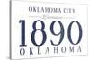 Oklahoma City, Oklahoma - Established Date (Blue)-Lantern Press-Stretched Canvas