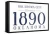 Oklahoma City, Oklahoma - Established Date (Blue)-Lantern Press-Framed Stretched Canvas