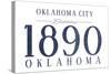 Oklahoma City, Oklahoma - Established Date (Blue)-Lantern Press-Stretched Canvas