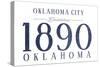 Oklahoma City, Oklahoma - Established Date (Blue)-Lantern Press-Stretched Canvas