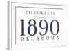 Oklahoma City, Oklahoma - Established Date (Blue)-Lantern Press-Framed Art Print