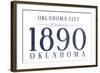 Oklahoma City, Oklahoma - Established Date (Blue)-Lantern Press-Framed Art Print