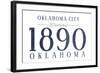 Oklahoma City, Oklahoma - Established Date (Blue)-Lantern Press-Framed Art Print