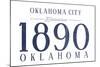 Oklahoma City, Oklahoma - Established Date (Blue)-Lantern Press-Mounted Art Print