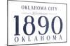 Oklahoma City, Oklahoma - Established Date (Blue)-Lantern Press-Mounted Art Print