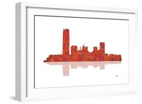 Oklahoma City Oklahoma Skyline 1-Marlene Watson-Framed Giclee Print