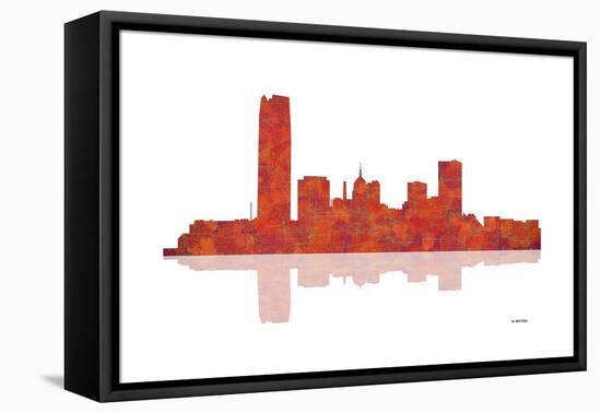 Oklahoma City Oklahoma Skyline 1-Marlene Watson-Framed Stretched Canvas