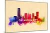 Oklahoma City, Oklahoma - Skyline Abstract-Lantern Press-Mounted Art Print