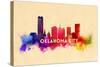 Oklahoma City, Oklahoma - Skyline Abstract-Lantern Press-Stretched Canvas
