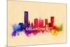 Oklahoma City, Oklahoma - Skyline Abstract-Lantern Press-Mounted Premium Giclee Print