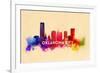 Oklahoma City, Oklahoma - Skyline Abstract-Lantern Press-Framed Art Print