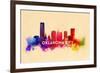 Oklahoma City, Oklahoma - Skyline Abstract-Lantern Press-Framed Art Print