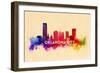 Oklahoma City, Oklahoma - Skyline Abstract-Lantern Press-Framed Art Print