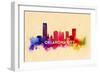 Oklahoma City, Oklahoma - Skyline Abstract-Lantern Press-Framed Art Print