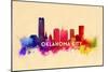 Oklahoma City, Oklahoma - Skyline Abstract-Lantern Press-Mounted Art Print