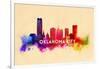 Oklahoma City, Oklahoma - Skyline Abstract-Lantern Press-Framed Art Print