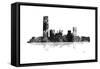 Oklahoma City Oklahoma Skyline BG 1-Marlene Watson-Framed Stretched Canvas