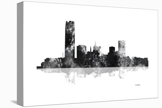 Oklahoma City Oklahoma Skyline BG 1-Marlene Watson-Stretched Canvas