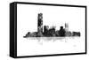 Oklahoma City Oklahoma Skyline BG 1-Marlene Watson-Framed Stretched Canvas