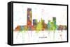 Oklahoma City Oklahoma Skyline MCLR 1-Marlene Watson-Framed Stretched Canvas