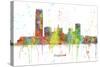 Oklahoma City Oklahoma Skyline MCLR 1-Marlene Watson-Stretched Canvas