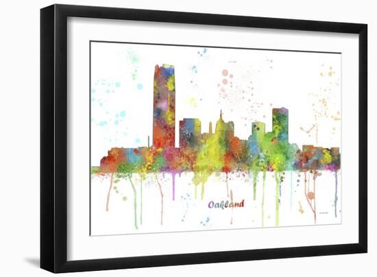 Oklahoma City Oklahoma Skyline MCLR 1-Marlene Watson-Framed Giclee Print