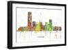 Oklahoma City Oklahoma Skyline MCLR 1-Marlene Watson-Framed Giclee Print