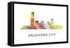 Oklahoma City Oklahoma Skyline-Marlene Watson-Framed Stretched Canvas