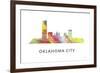 Oklahoma City Oklahoma Skyline-Marlene Watson-Framed Giclee Print