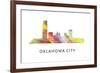 Oklahoma City Oklahoma Skyline-Marlene Watson-Framed Giclee Print