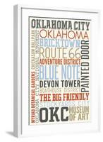 Oklahoma City, Oklahoma - Typography-Lantern Press-Framed Art Print