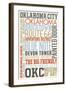 Oklahoma City, Oklahoma - Typography-Lantern Press-Framed Art Print