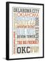 Oklahoma City, Oklahoma - Typography-Lantern Press-Framed Art Print