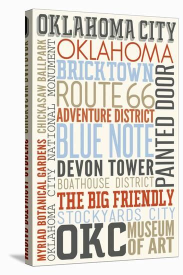 Oklahoma City, Oklahoma - Typography-Lantern Press-Stretched Canvas