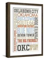 Oklahoma City, Oklahoma - Typography-Lantern Press-Framed Art Print