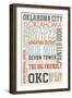 Oklahoma City, Oklahoma - Typography-Lantern Press-Framed Art Print