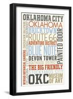 Oklahoma City, Oklahoma - Typography-Lantern Press-Framed Art Print